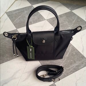 Longchamp Le Pliage Energy S Black Canvas Handbag